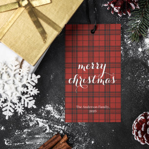 Classic Plaid Merry Christmas Festive - Gift Tags