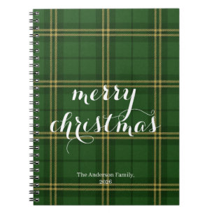 Classic Plaid Merry Christmas Festive - Notebook