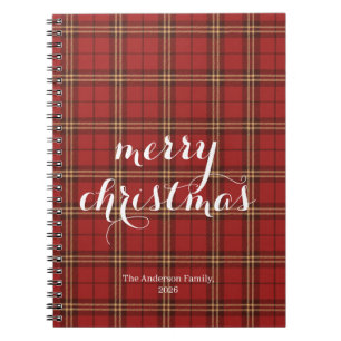 Classic Plaid Merry Christmas Festive - Notebook