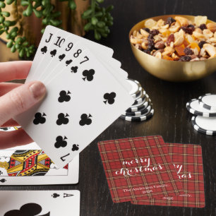Classic Plaid Merry Christmas Festive -  Playing Cards