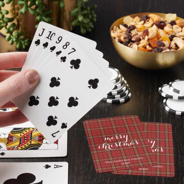 Classic Plaid Merry Christmas Festive -  Playing Cards (In Situ)