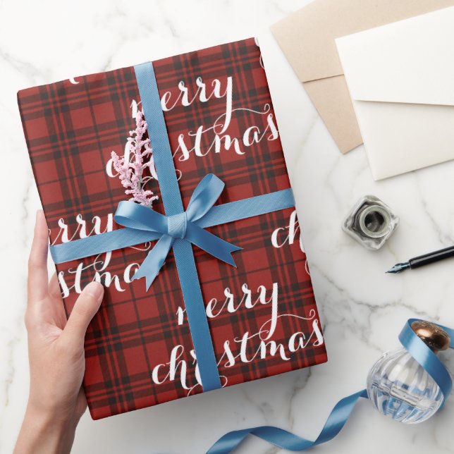 Classic Plaid Merry Christmas Festive -  Wrapping Paper (Gifting)