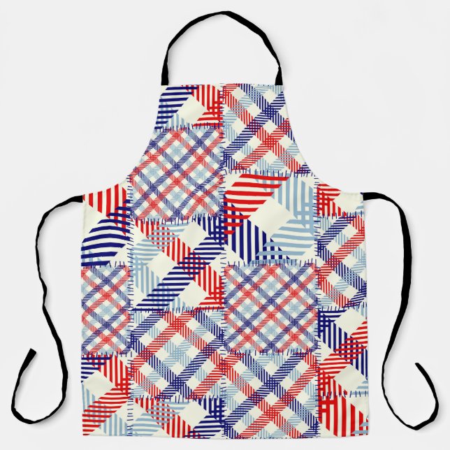 Classic Plaid Patchwork: Squares Pattern Apron (Front)