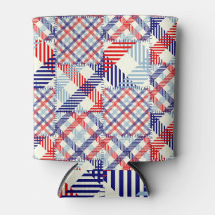 Classic Plaid Patchwork: Squares Pattern Can Cooler