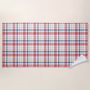 Classic Plaid Pattern Beach Towel