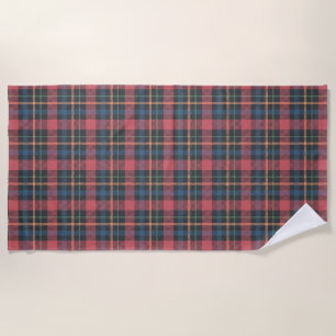 Classic Plaid Pattern Beach Towel