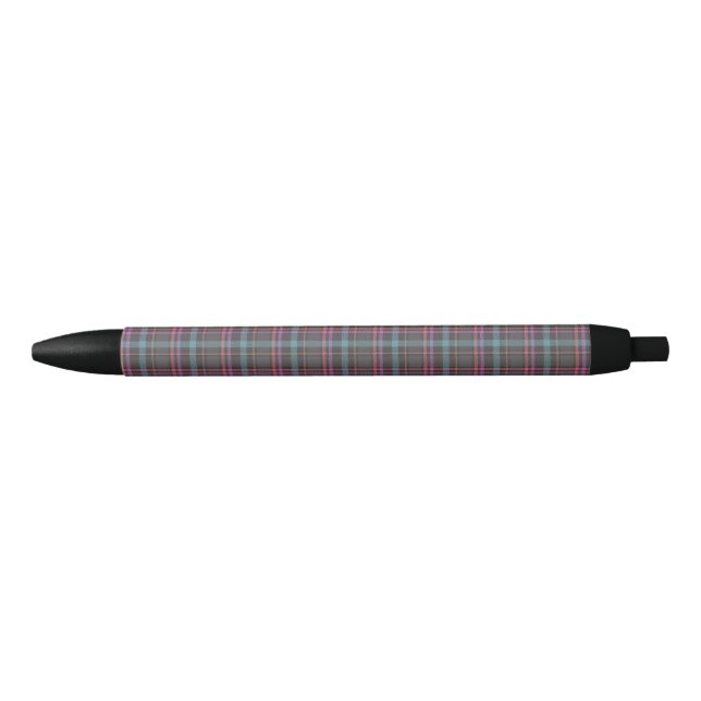 Classic Plaid Pattern Black Ink Pen (Front)
