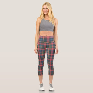 Classic Plaid Pattern Capri Leggings