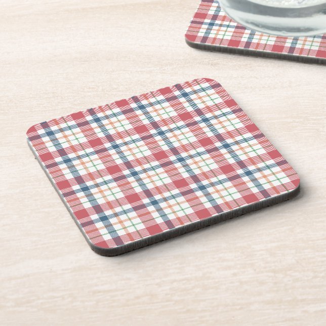 Classic Plaid Pattern Coaster (Left Side)