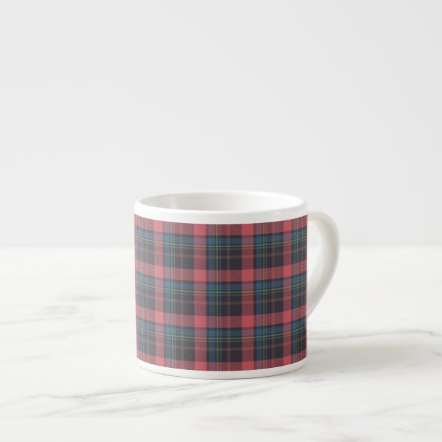 Classic Plaid Pattern Espresso Cup (Front Right)