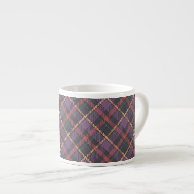 Classic Plaid Pattern Espresso Cup (Front Right)