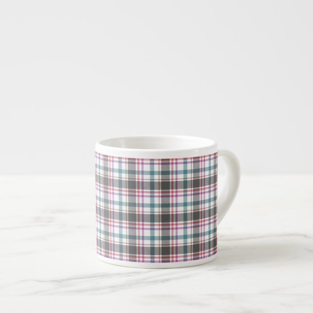 Classic Plaid Pattern Espresso Cup (Front Right)