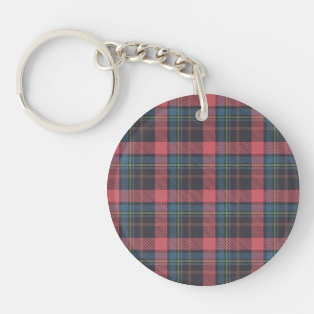 Classic Plaid Pattern Key Ring (Front)
