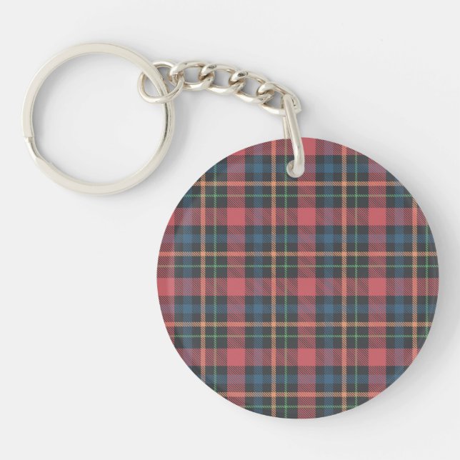 Classic Plaid Pattern Key Ring (Front)