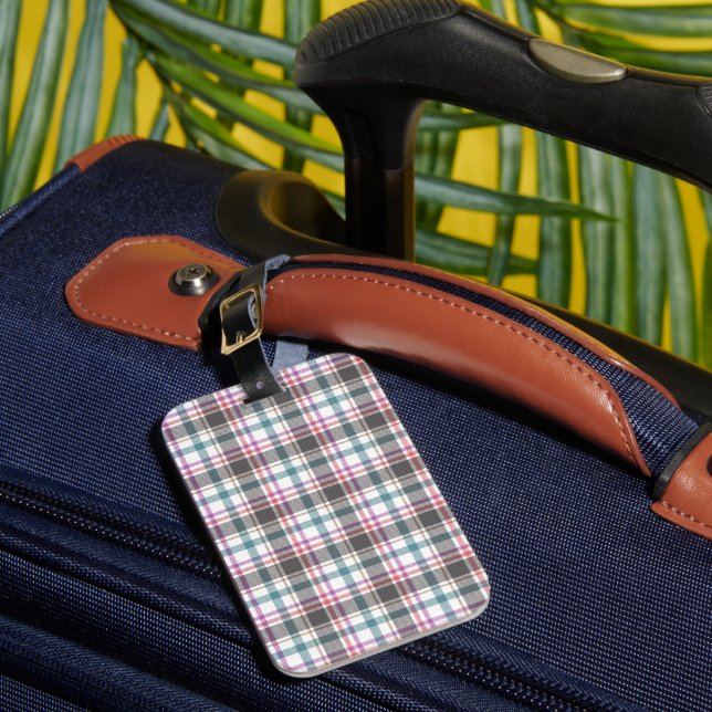 Classic Plaid Pattern Luggage Tag (Front Insitu 1)