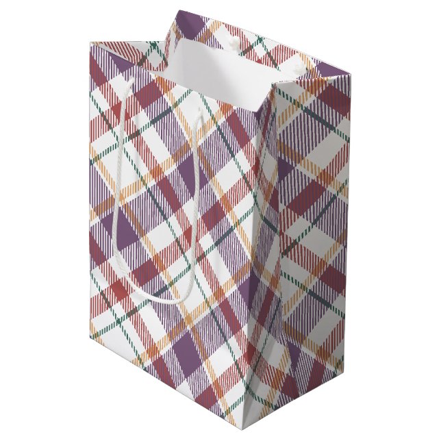 Classic Plaid Pattern Medium Gift Bag (Front Angled)