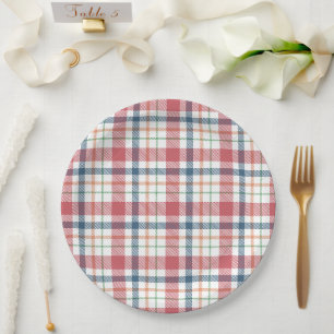 Classic Plaid Pattern Paper Plate