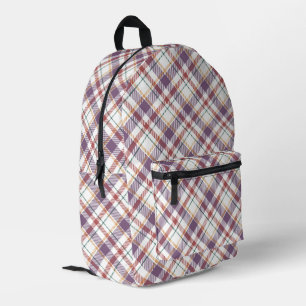 Classic Plaid Pattern Printed Backpack