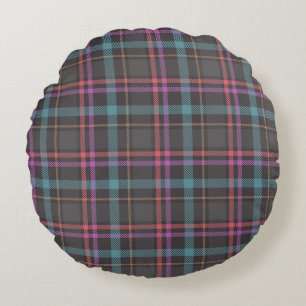 Classic Plaid Pattern Round Cushion