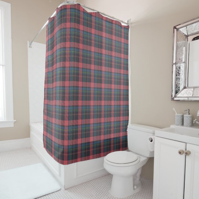 Classic Plaid Pattern Shower Curtain (In Situ)