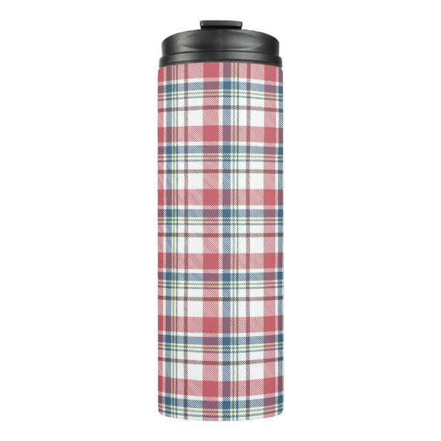 Classic Plaid Pattern Thermal Tumbler (Front)