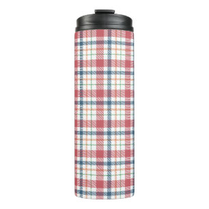 Classic Plaid Pattern Thermal Tumbler