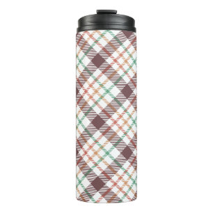 Classic Plaid Pattern Thermal Tumbler