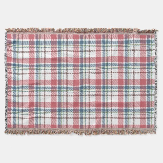 Classic Plaid Pattern Throw Blanket (Front)
