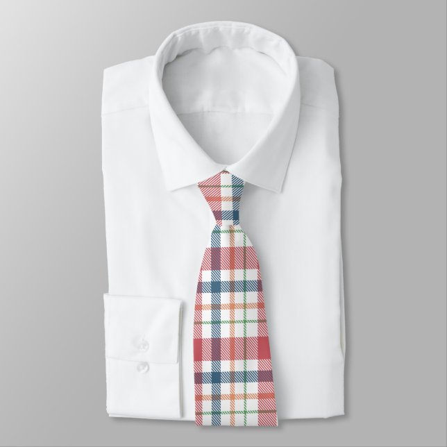 Classic Plaid Pattern Tie (Tied)