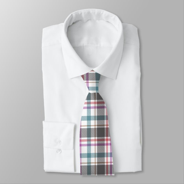 Classic Plaid Pattern Tie (Tied)