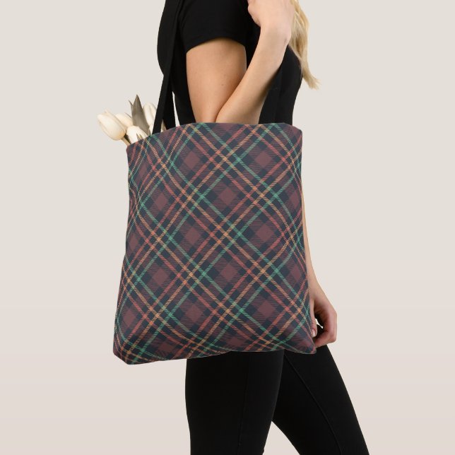 Classic Plaid Pattern Tote Bag (Close Up)