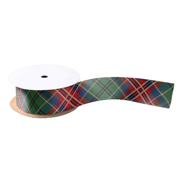 Classic Plaid Red Green Rustic Tartan Satin Ribbon (Spool)
