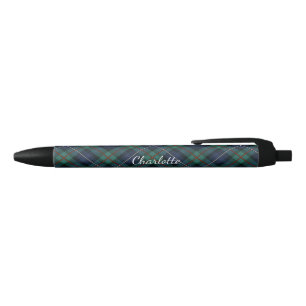 Classic Plaid Rustic Tartan Personalised Black Ink Pen