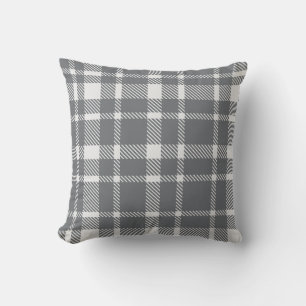 Classic Plaid Tartan Pattern-Charcoal Grey Cushion
