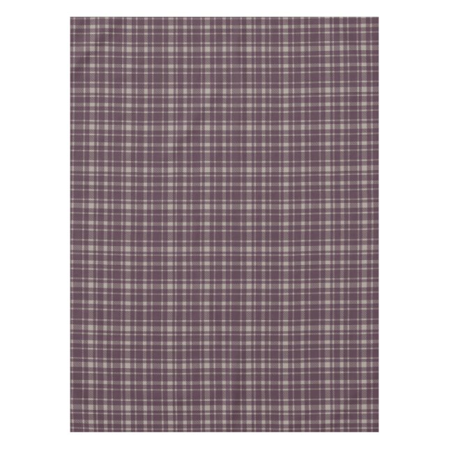Classic Plaid Tartan Pattern-Eggplant Colour Tablecloth (Front)