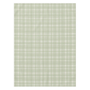 Classic Plaid Tartan Pattern-Soft Green & Ivory Tablecloth