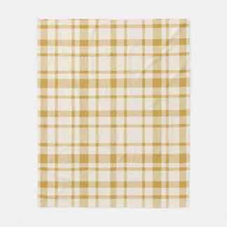 Classic Plaid Tartan Pattern-Yellow & Cream Fleece Blanket