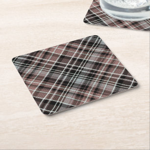 Classic Plaid Tartan Square Paper Coaster