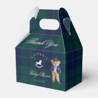 Classic Plaid Teddy Bear tartan Baby Shower