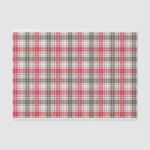 Classic Plaid Winter Tartan Red, White, Green  Tissue Paper