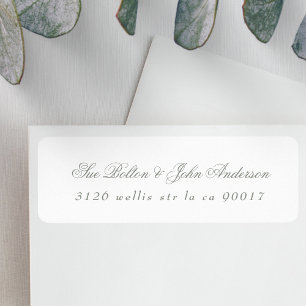 Classic Plain Sage Green White Return Address