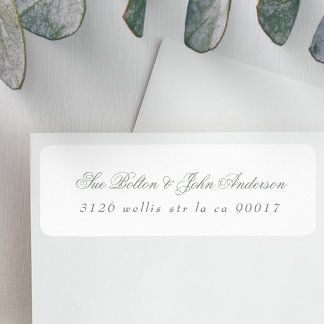 Classic Plain Sage Green White Return Address
