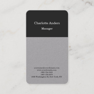 Classic plain simple minimalist grey professional business card
