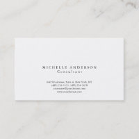 Classic Plain White Simple Professional Minimalist