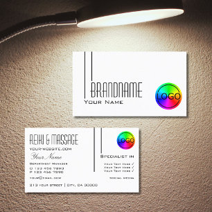 Classic Plain White with Logo Professional Modern Business Card