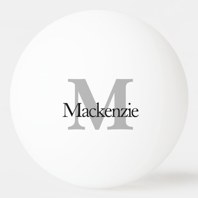 Classic Play | Monogram Name Script Chic Initial Ping Pong Ball (Back)