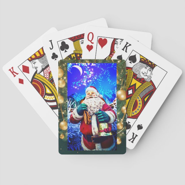 Classic Playing Cards Red Christmas Santa Claus (Back)