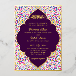 Classic Plum Purple Gold Accents Muslim Wedding
