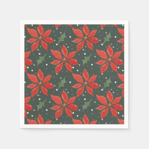 Classic Poinsetta Holiday Napkin