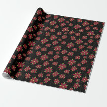 Classic Poinsettia with Gold Spritz on black